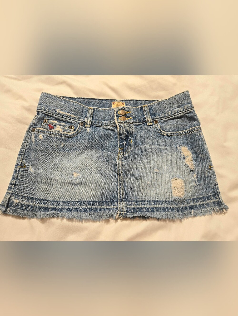 Vintage Abercrombie & Fitch Y2K Low Rise Denim Mini Skirt Size 0
